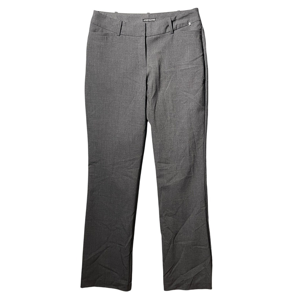 Worthington Curvy Perfect Trouser Women's Gray Dress Pants Size 4 Flat Front